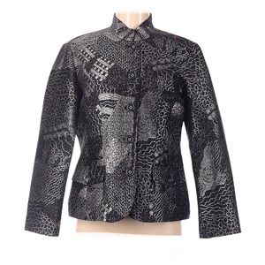 Chico's Black and Silver Metallic Blazer